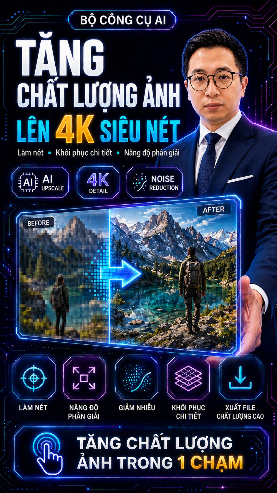 Tăng chất lượng ảnh lên 4k siêu nét