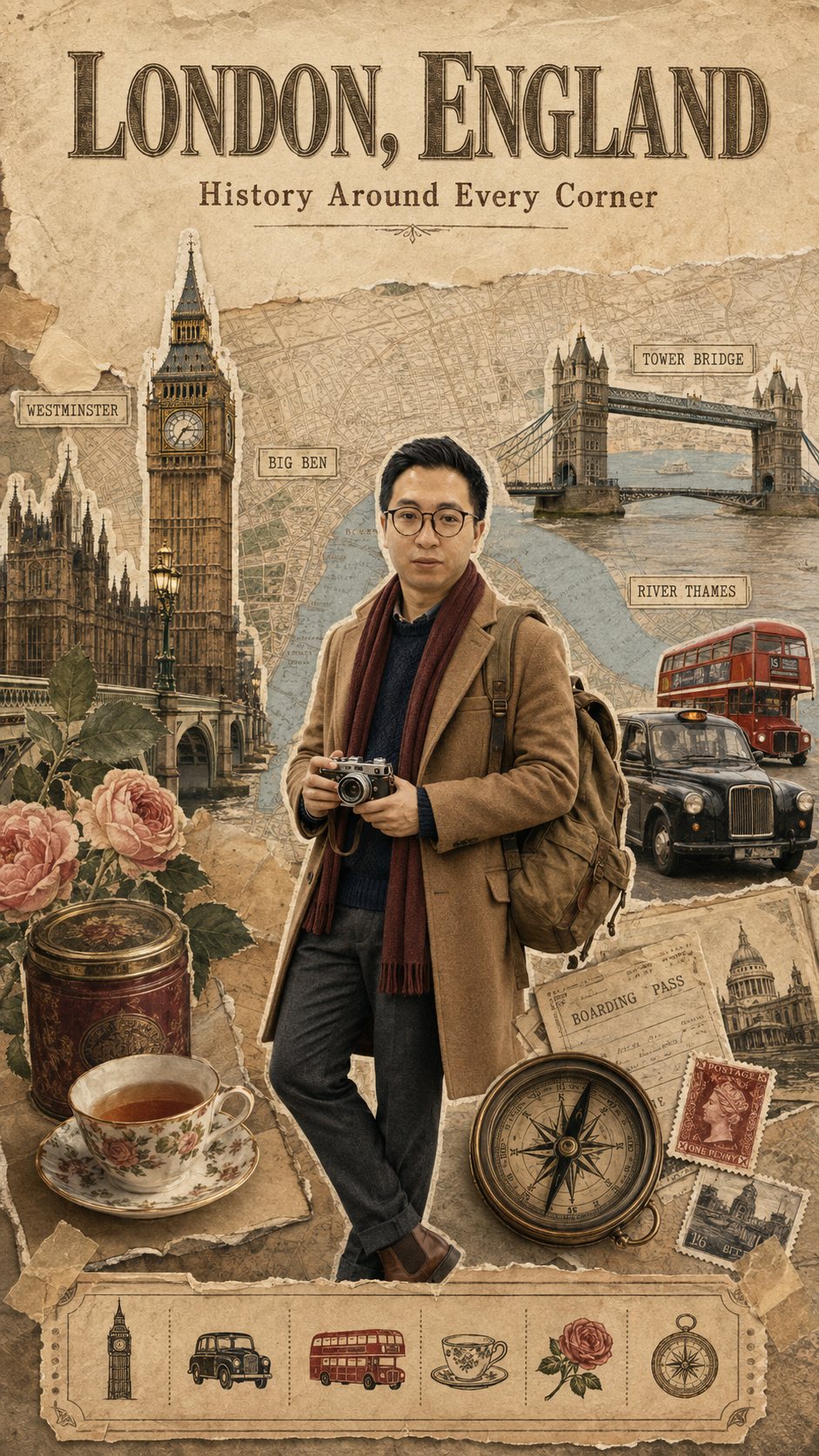 Tạo ảnh lookbook biến đại danh bạn yêu thích thành Poster du lịch