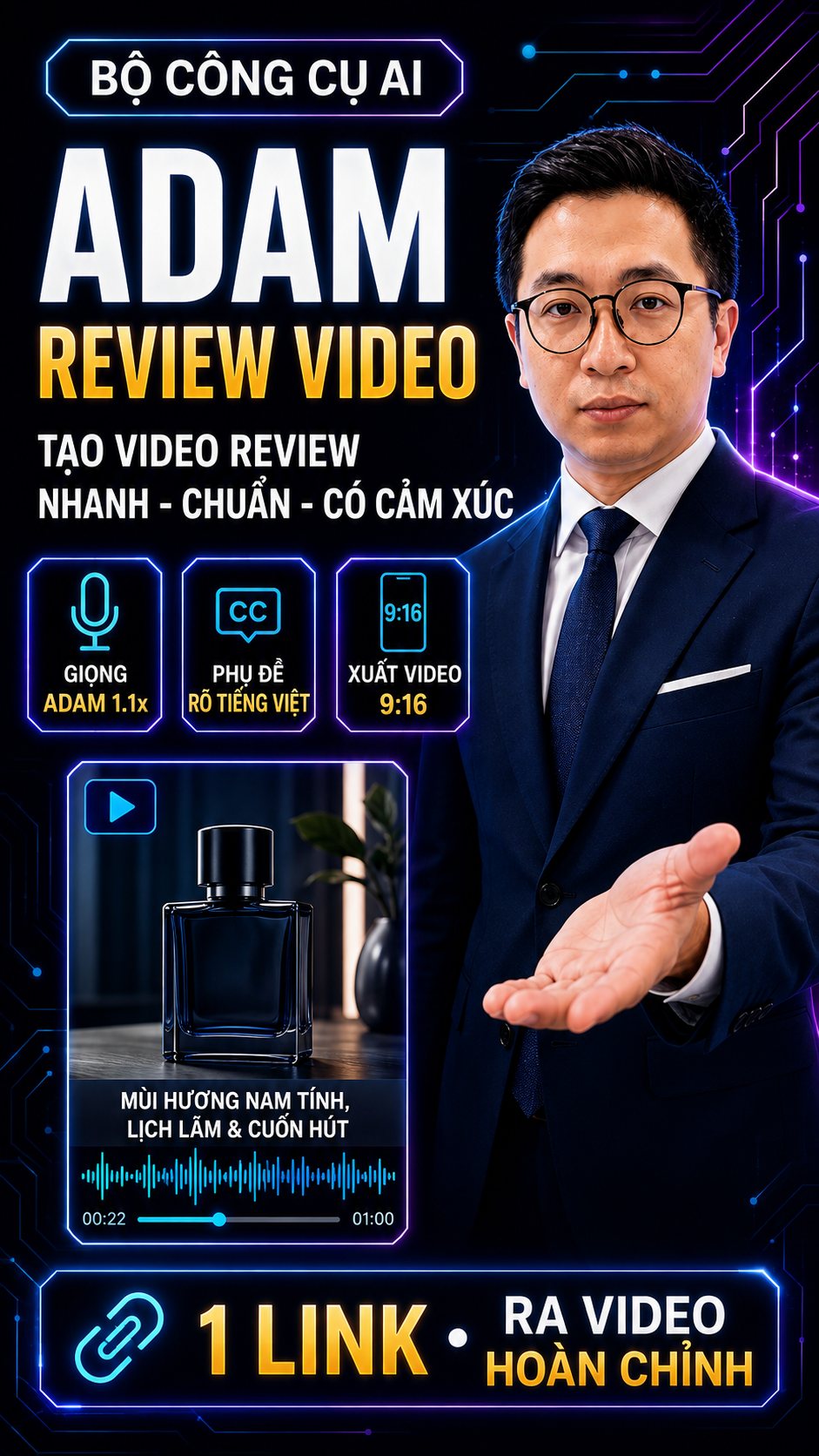 Tạo Video Giọng Adam - Review Video Viral tự chọn