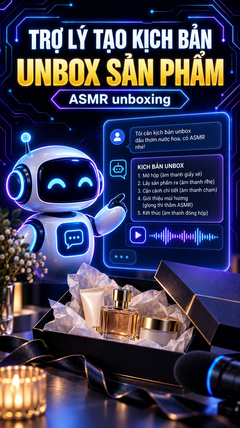 TRỢ LÝ TẠO KỊCH BẢN UNBOX SẢN PHẨM | ASMR unboxing